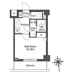 東京メトロ東西線 浦安駅 徒歩8分の賃貸マンション 3階1Kの間取り