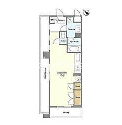 JR山手線 目黒駅 徒歩5分の賃貸マンション 3階ワンルームの間取り