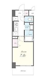都電荒川線 荒川区役所前駅 徒歩10分の賃貸マンション 3階1Kの間取り