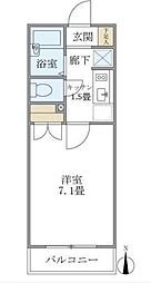 都営大江戸線 牛込柳町駅 徒歩4分の賃貸マンション 3階1Kの間取り
