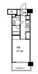 JR総武線 亀戸駅 徒歩3分の賃貸マンション 2階1Kの間取り