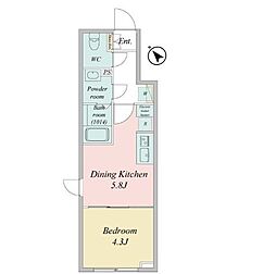 東京メトロ東西線 門前仲町駅 徒歩7分の賃貸マンション 3階1DKの間取り