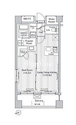 都営浅草線 高輪台駅 徒歩4分の賃貸マンション 1階1LDKの間取り