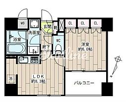 JR山手線 目黒駅 徒歩7分の賃貸マンション 11階1LDKの間取り