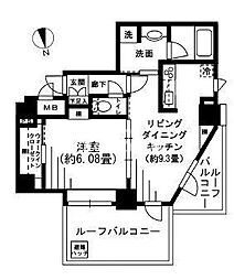 都営新宿線 曙橋駅 徒歩10分の賃貸マンション 3階1LDKの間取り