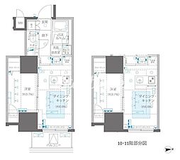 東京メトロ丸ノ内線 四谷三丁目駅 徒歩6分の賃貸マンション 11階1DKの間取り