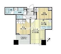 新交通ゆりかもめ 有明テニスの森駅 徒歩9分の賃貸マンション 32階2LDKの間取り