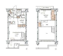 都営浅草線 西馬込駅 徒歩14分の賃貸マンション 6階2LDKの間取り