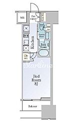 京急本線 大森海岸駅 徒歩6分の賃貸マンション 11階1Kの間取り