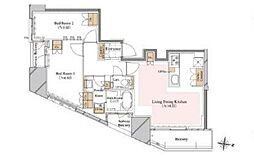 都営三田線 白山駅 徒歩6分の賃貸マンション 9階2LDKの間取り