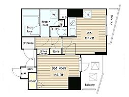 都営三田線 白金高輪駅 徒歩11分の賃貸マンション 5階1DKの間取り