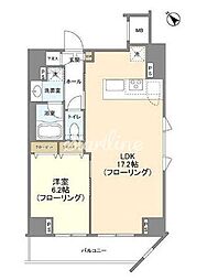 東京メトロ南北線 麻布十番駅 徒歩8分の賃貸マンション 11階1LDKの間取り