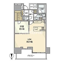新交通ゆりかもめ 新豊洲駅 徒歩6分の賃貸マンション 24階1LDKの間取り
