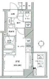 JR総武線 亀戸駅 徒歩2分の賃貸マンション 13階ワンルームの間取り