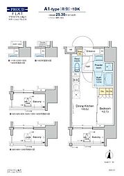 JR総武線 亀戸駅 徒歩1分の賃貸マンション 3階1DKの間取り