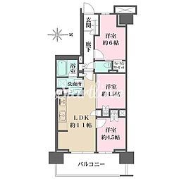 都営新宿線 東大島駅 徒歩8分の賃貸マンション 12階3LDKの間取り