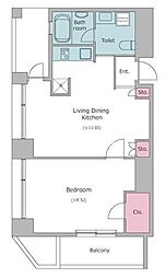 東京メトロ丸ノ内線 四ツ谷駅 徒歩3分の賃貸マンション 10階1LDKの間取り