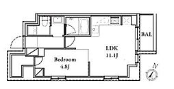 JR総武線 両国駅 徒歩5分の賃貸マンション 6階1LDKの間取り