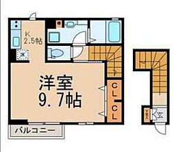 東京メトロ日比谷線 三ノ輪駅 徒歩5分の賃貸アパート 2階ワンルームの間取り