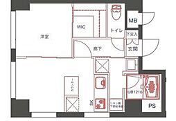 JR総武線 両国駅 徒歩6分の賃貸マンション 4階1DKの間取り