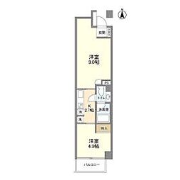 東京メトロ東西線 木場駅 徒歩6分の賃貸マンション 4階2Kの間取り