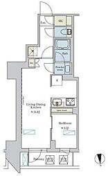 つくばエクスプレス 浅草駅 徒歩1分の賃貸マンション 11階1LDKの間取り