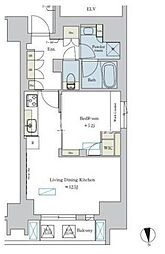 つくばエクスプレス 浅草駅 徒歩1分の賃貸マンション 8階1LDKの間取り