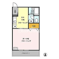 東京メトロ日比谷線 広尾駅 徒歩15分の賃貸アパート 1階1DKの間取り