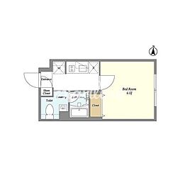 JR埼京線 恵比寿駅 徒歩12分の賃貸マンション 1階1Kの間取り
