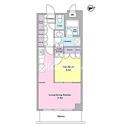 東急東横線 代官山駅 徒歩2分の賃貸マンション 2階1LDKの間取り