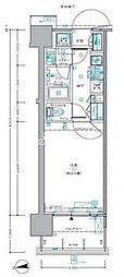東京メトロ丸ノ内線 新宿御苑前駅 徒歩4分の賃貸マンション 10階1Kの間取り