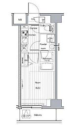 JR横須賀線 西大井駅 徒歩5分の賃貸マンション 8階1Kの間取り