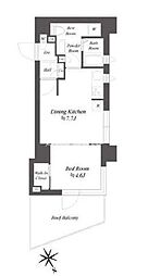東京臨海高速鉄道りんかい線 大井町駅 徒歩10分の賃貸マンション 6階1DKの間取り