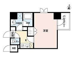 都営新宿線 住吉駅 徒歩9分の賃貸マンション 6階1Kの間取り