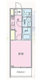 JR横須賀線 西大井駅 徒歩9分の賃貸マンション 1階1Kの間取り