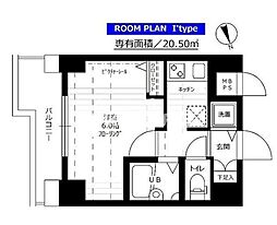 都営浅草線 戸越駅 徒歩7分の賃貸マンション 6階1Kの間取り