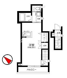 東京メトロ丸ノ内線 四谷三丁目駅 徒歩5分の賃貸アパート 2階1Kの間取り