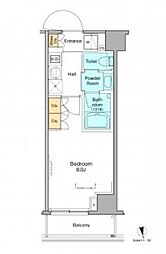 東武伊勢崎線 浅草駅 徒歩9分の賃貸マンション 3階1Kの間取り