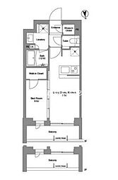 都営浅草線 戸越駅 徒歩10分の賃貸マンション 3階1LDKの間取り