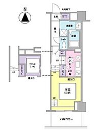 JR山手線 品川駅 徒歩15分の賃貸マンション 4階1Kの間取り