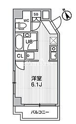 東京メトロ日比谷線 人形町駅 徒歩5分の賃貸マンション 7階1Kの間取り