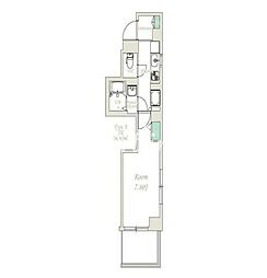 都営大江戸線 両国駅 徒歩9分の賃貸マンション 5階1Kの間取り