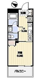 東京メトロ南北線 六本木一丁目駅 徒歩6分の賃貸マンション 5階1Kの間取り