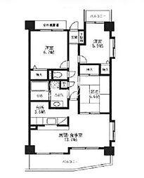 東京メトロ東西線 木場駅 徒歩10分の賃貸マンション 9階3LDKの間取り