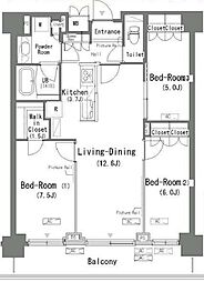 東京メトロ有楽町線 辰巳駅 徒歩6分の賃貸マンション 9階3LDKの間取り
