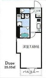 都営大江戸線 門前仲町駅 徒歩8分の賃貸マンション 3階1Kの間取り