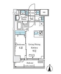 東京メトロ東西線 東陽町駅 徒歩5分の賃貸マンション 7階1LDKの間取り