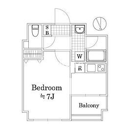 東京メトロ日比谷線 入谷駅 徒歩4分の賃貸マンション 7階1Kの間取り