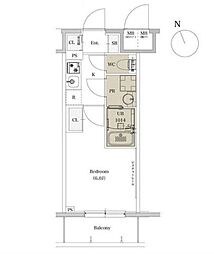 都営浅草線 戸越駅 徒歩5分の賃貸マンション 6階1Kの間取り