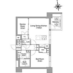 都営新宿線 西大島駅 徒歩11分の賃貸マンション 3階1SLDKの間取り